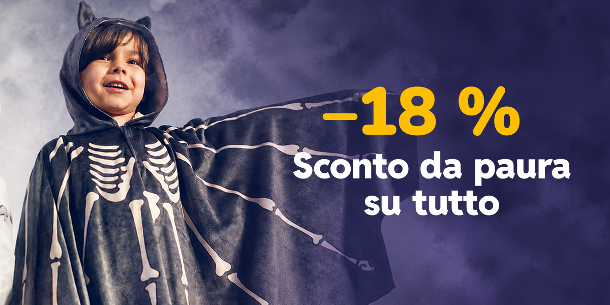 Halloween –18%: Giochi, attività creative, costumi e idee regalo per Natale