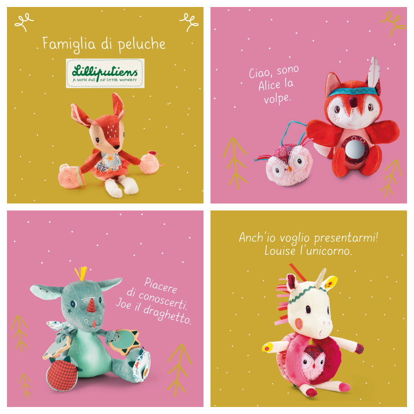 Famiglia di peluche Lilliputiens