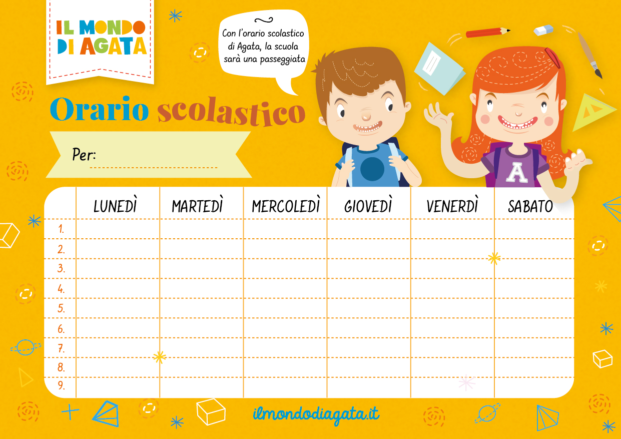 Scarica gratis: Orario scolastico