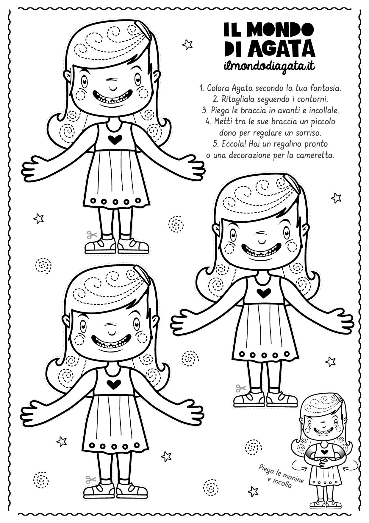 Scarica gratis: Agata da colorare, ritagliare e assemblare