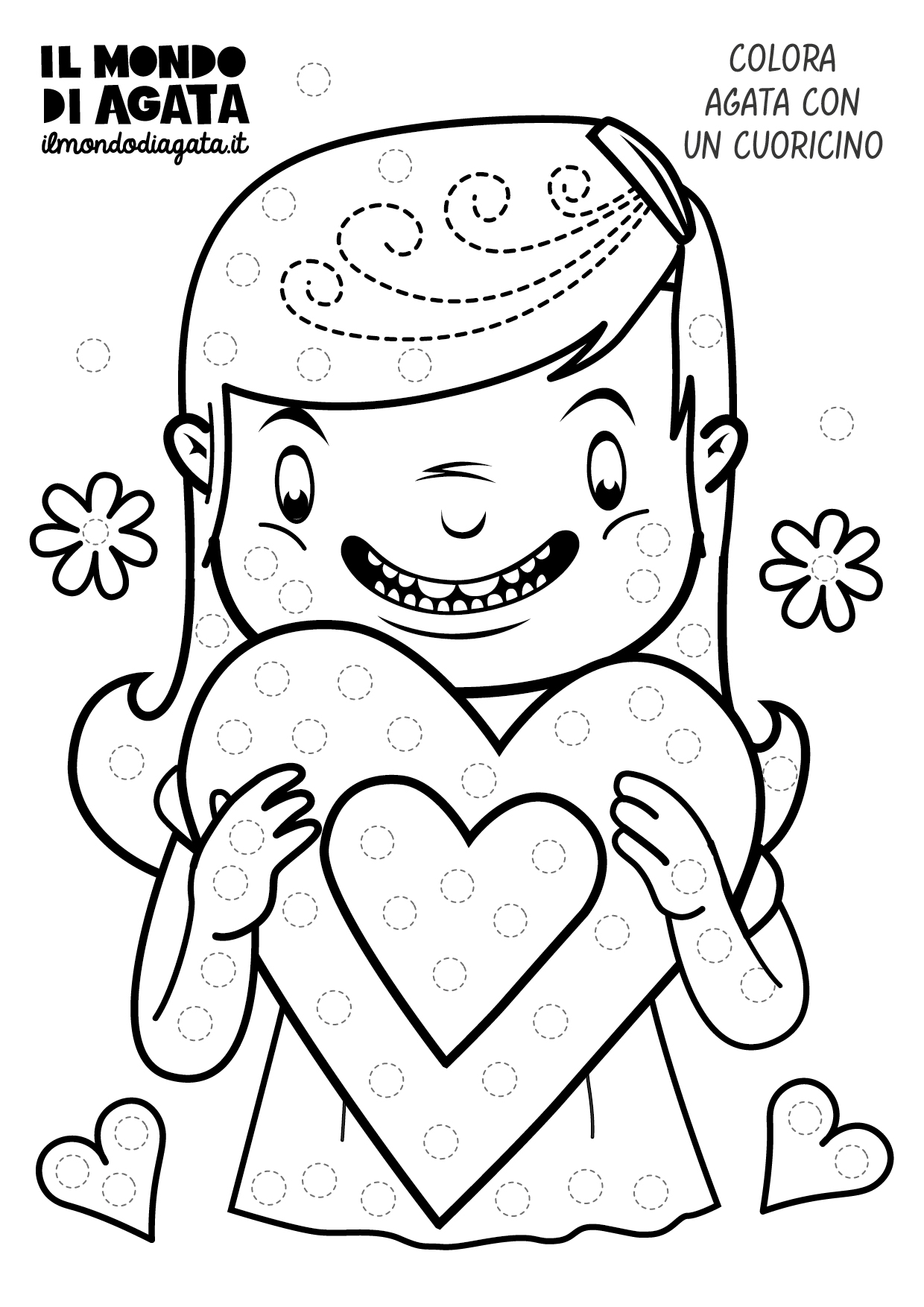 Scarica gratis: Disegni da colorare a pois per i più piccoli
