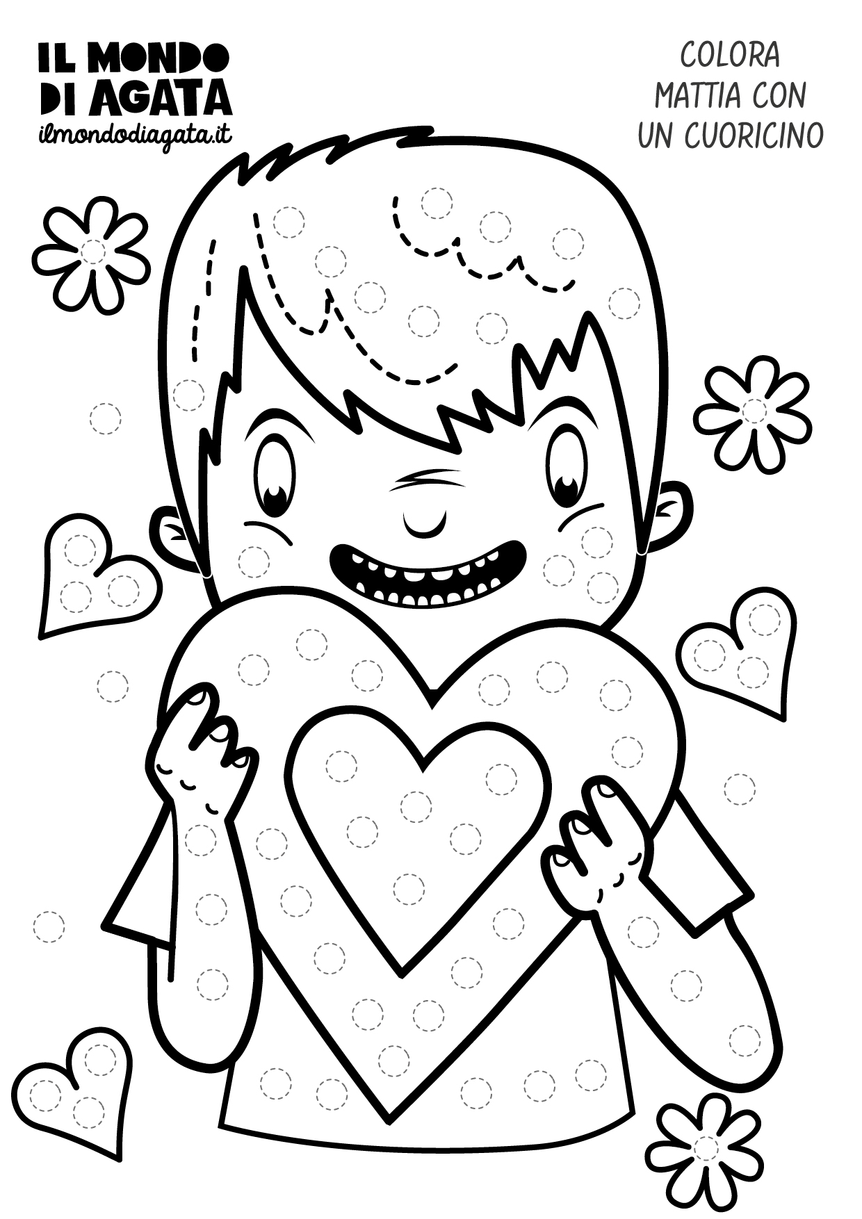 Scarica gratis: Disegni da colorare a pois per i più piccoli